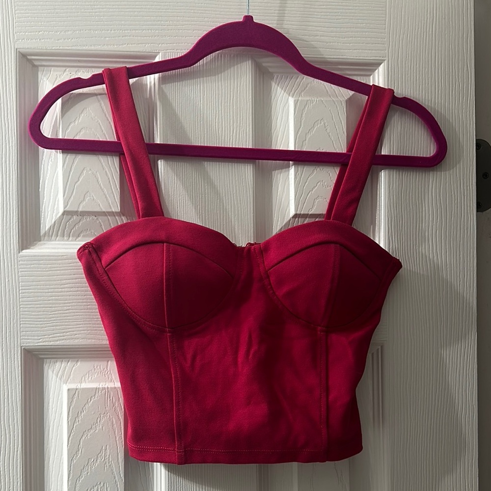 Hot Pink Bustier Crop Top